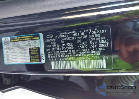 2020 Hyundai Palisade Limited из США, поврежденный, VIN KM8R54HE4LU046052